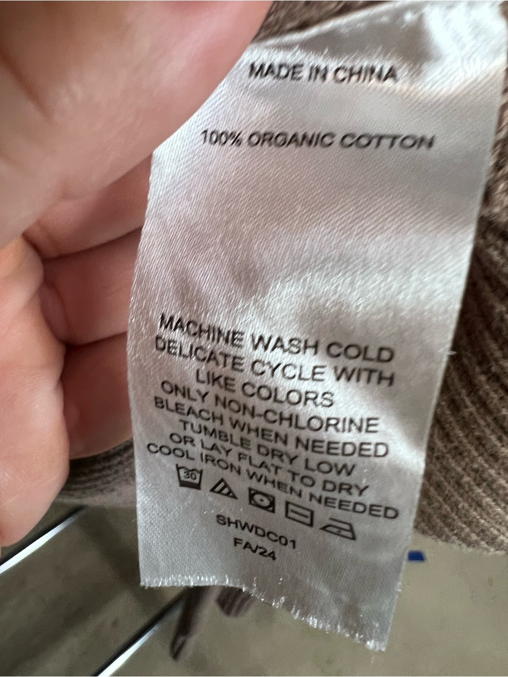 QUINCE Cocoa Brown Relaxed Fit Organic Cotton Quiet Luxury Crewneck Sweater, XL - Picture 12 of 13